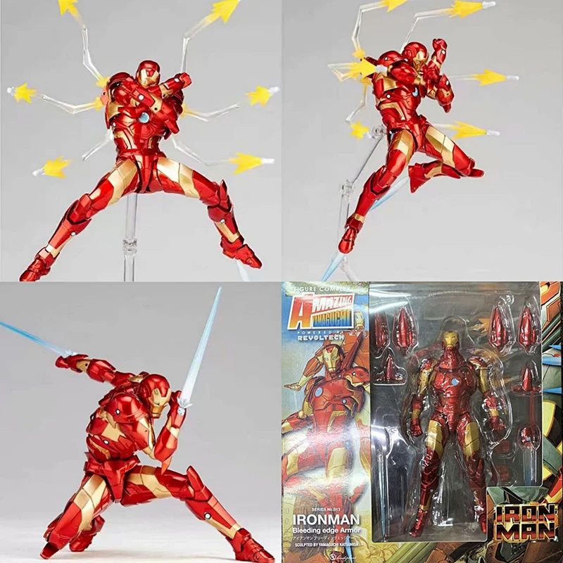 kf S5251c0e85139457d8020044c28239b3fq Amazing Yamaguchi Revoltech No 013 Iron Man MK37 Bleeding Edge Armor Action Figure Collectible Model Toys - Amazing Yamaguchi